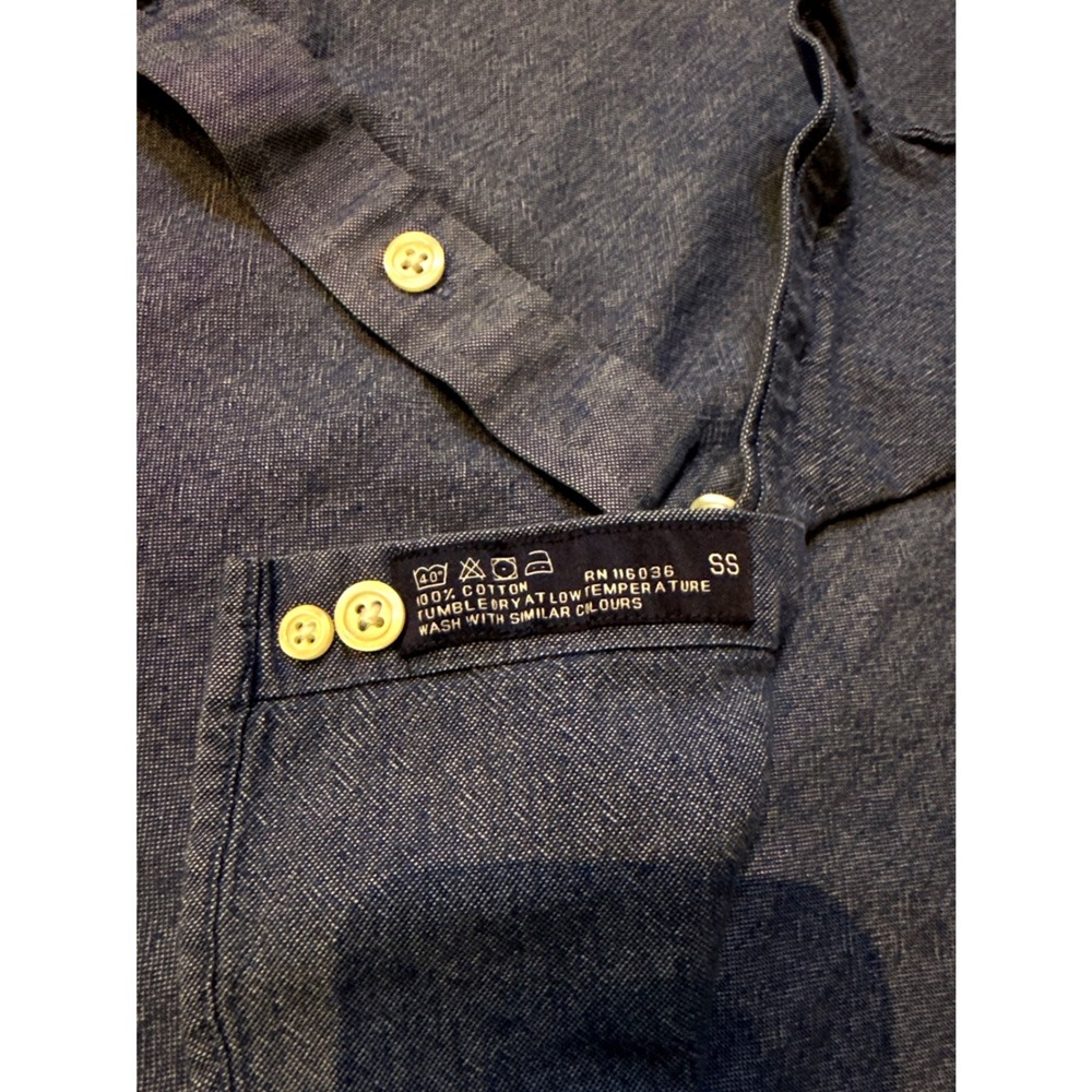 Charles Tyrwhitt Slim Fit Blue Chambray Button Down Shirt Mens Size Medium - Picture 6 of 6